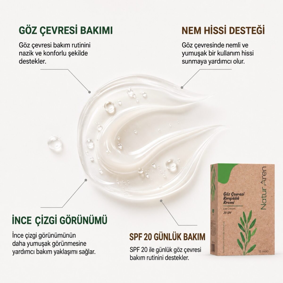 Göz Çevresi Kırışıklık Kremi 20 SPF 15 ML - Görsel 3