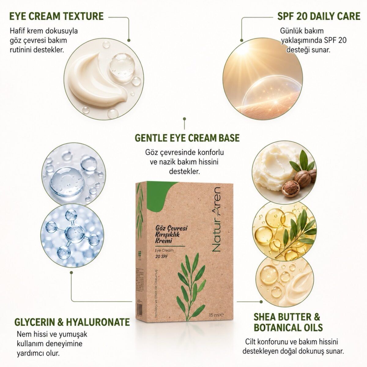 Göz Çevresi Kırışıklık Kremi 20 SPF 15 ML - Görsel 4