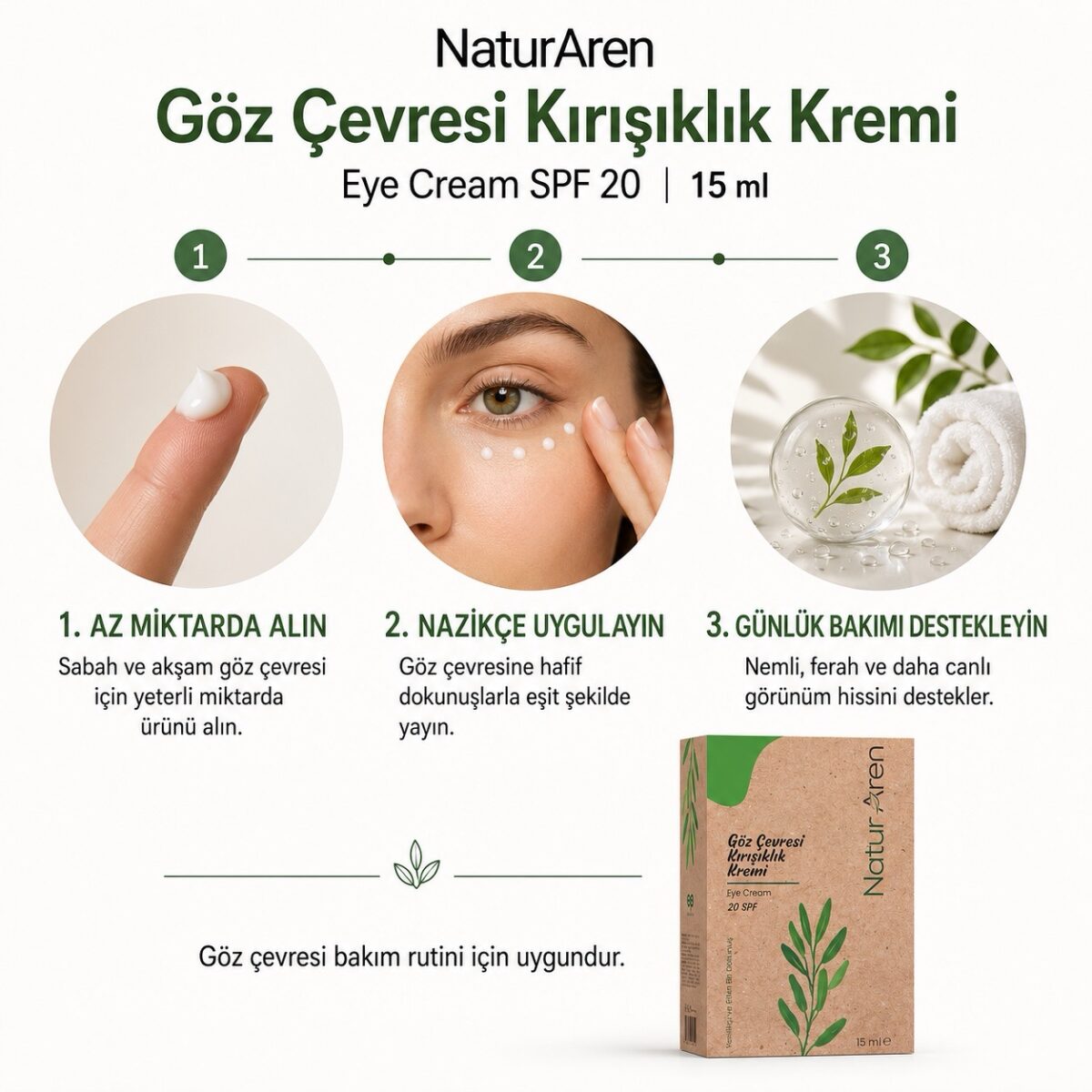 Göz Çevresi Kırışıklık Kremi 20 SPF 15 ML - Görsel 6