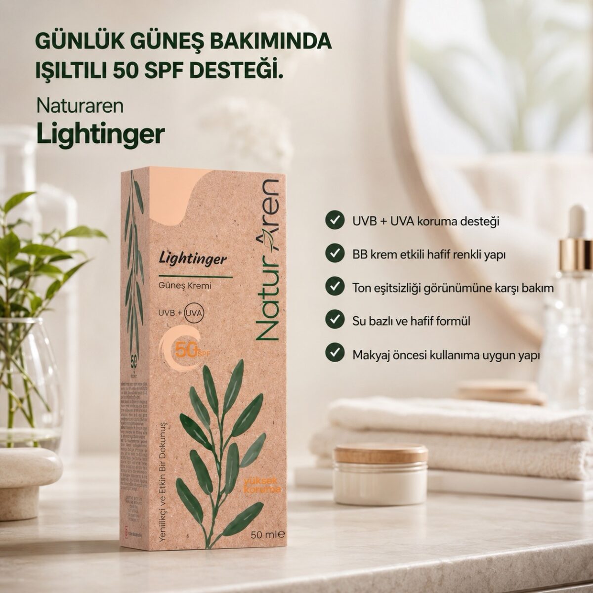 Lightinger Aydınlatıcı Güneş Kremi SPF 50+ 50 ML - Görsel 2