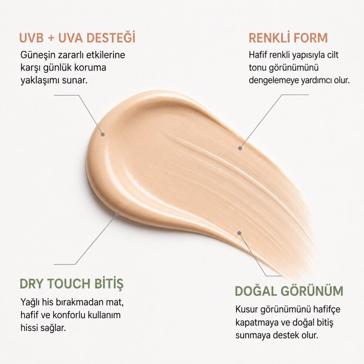 Tinted Dry Touch Fondötenli BB Güneş Kremi SPF 50+ 50 ML - Görsel 3